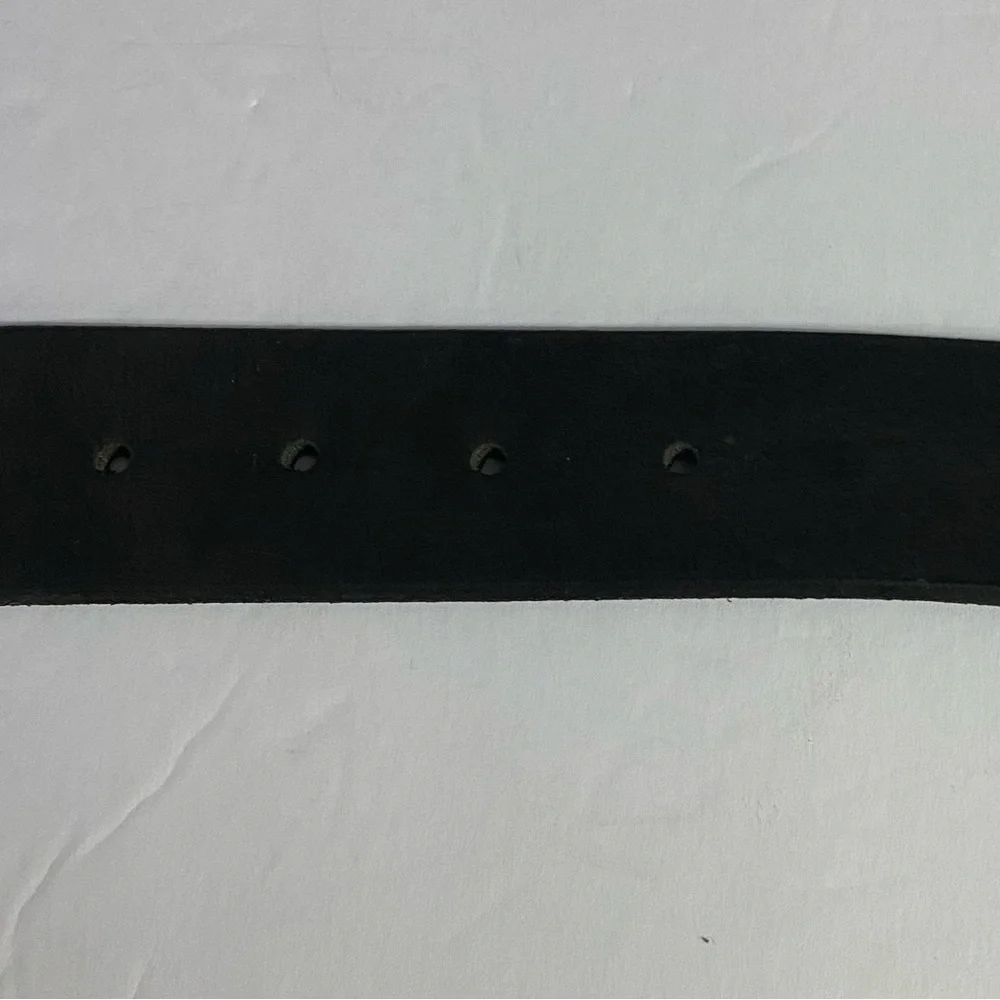 VINTAGE Belt, Genuine Leather, stainless steel buckle, Sz 44, Minimalist, EUC